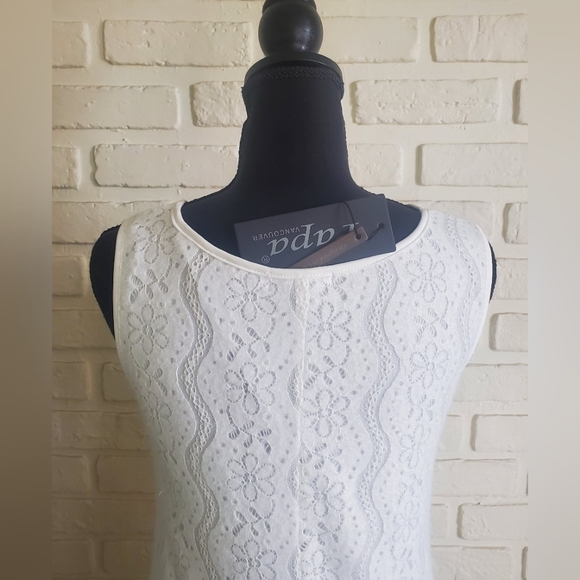 NWT Papa Vancouver White Lace Dress Asymmetrical A-line Sleeveless Summer Medium - Picture 12 of 13